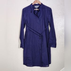 Norma Kamali Blue Wrap Buttoned Shirt Dress